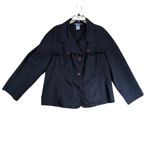 Koret Navy Blue Peacoat Jacket Women's Plus Size 18W Classic Preppy 3-Button - Picture 1 of 10